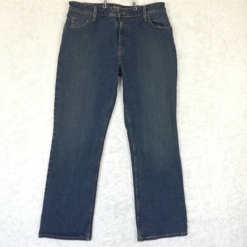 Vtg Signature Levi Strauss Womens Jeans Mid Rise Boot Cut Blue Denim Dark 14